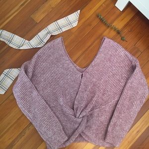 Anthropologie Angel of the North Pink Knot Sweater